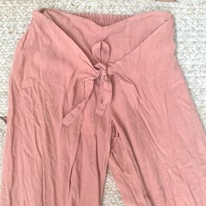 Dusty Rose Tie Up Beach Pants